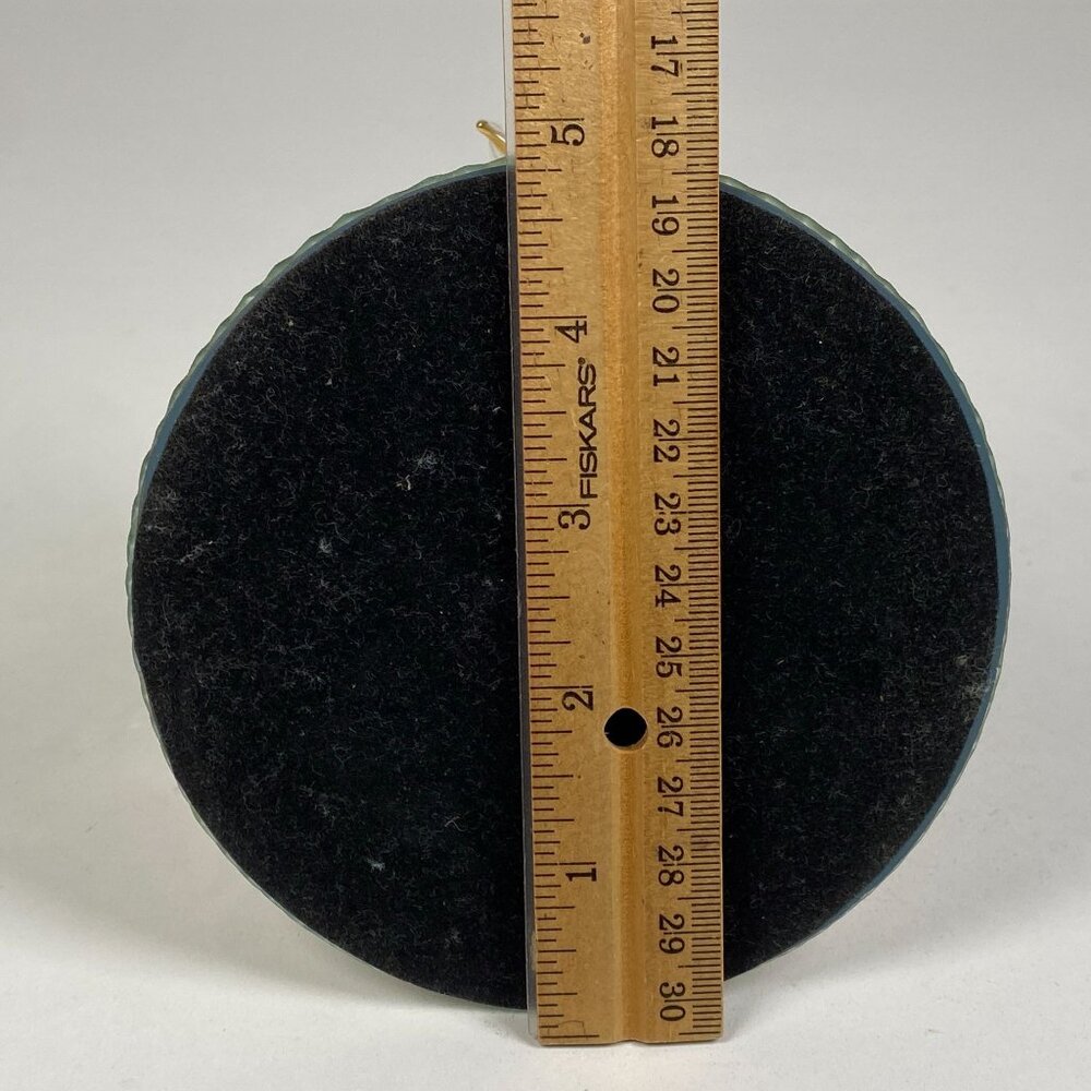 3 Hand Blown Glass Elephants on Globe Figurine Blue Rhinestone Eyes Mirror Base - Picture 11 of 11